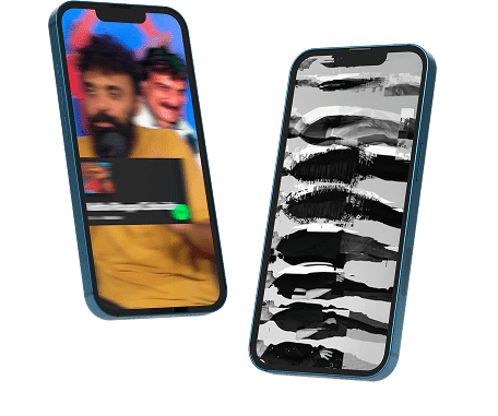 mockup de 2 iphones mostrando um video do canal musicalia, com o apresentador juscelino filho no celular da esquerda